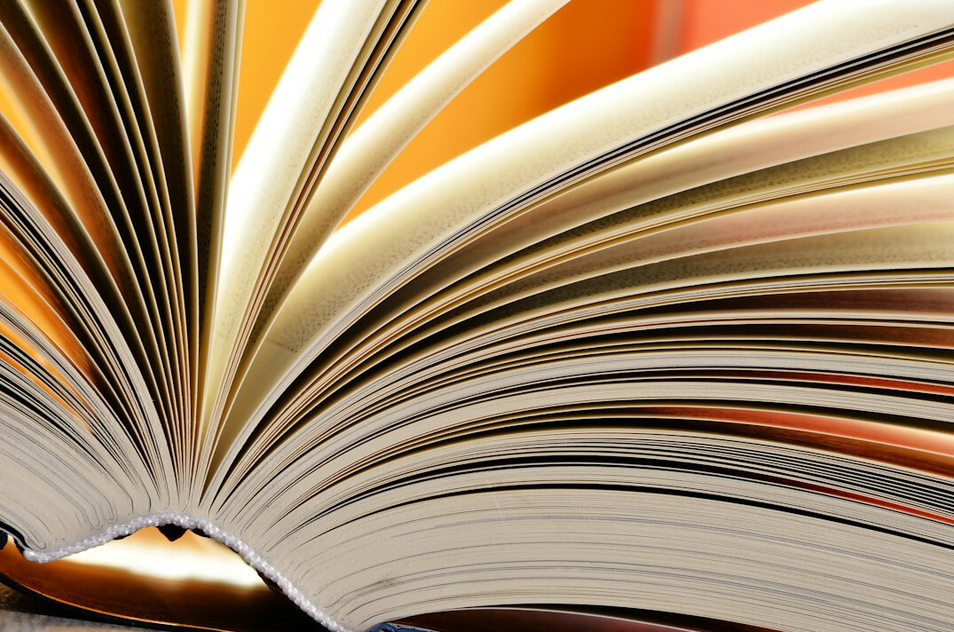 Open book with pages fanned out